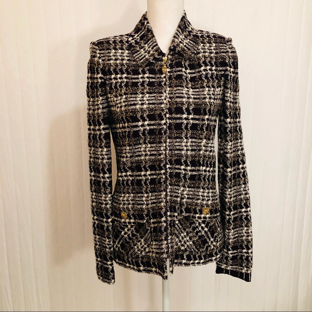 St. John Collection by Marie Gray Deep Purple, Gold & White Jacket